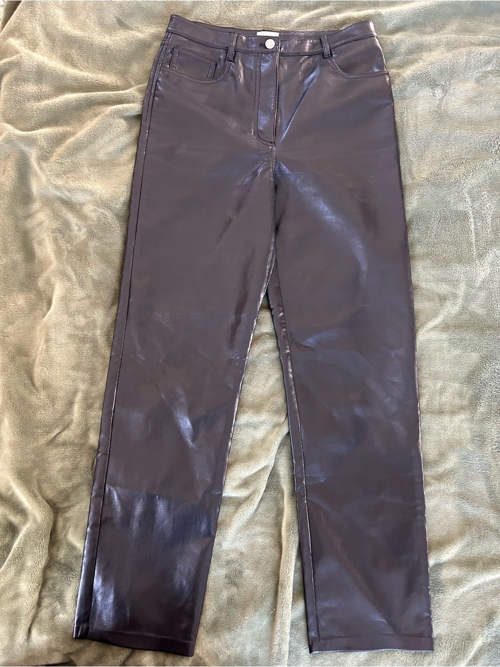 Wilfred (Aritzia) Faux Leather Straight-Leg Pants – Size 8